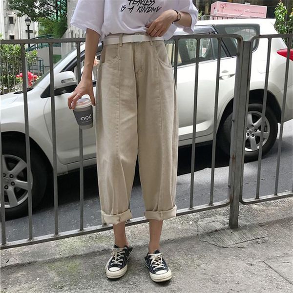 

women's jeans female loose wide leg trousers women summer denim pants high waist vintage ladies slim, Blue