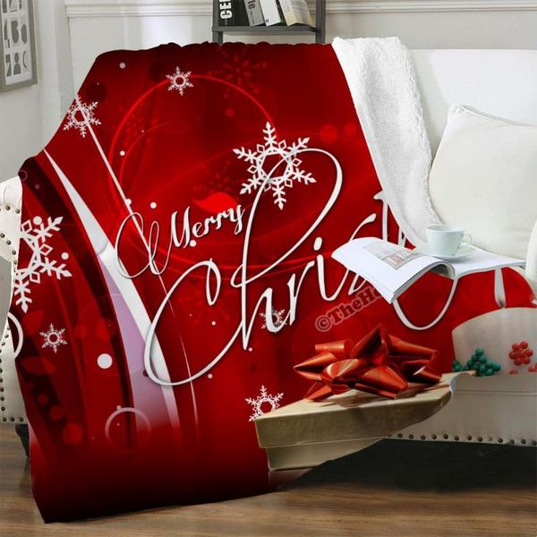 

blankets nknk brank christmas year thin quilt snowflake plush throw blanket red bedspread for bed sherpa animal