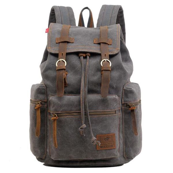 

backpack wiliamganu retro canvas feminina men mochila bag lapstudents school bags for teenagers crazy horse boy