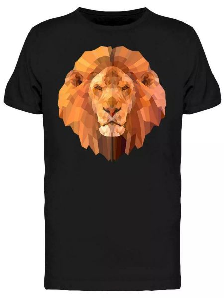 

lion polygon geometric tee men's -image by shutterstock, White;black