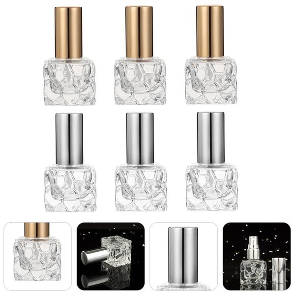 

storage bottles & jars 6pcs refillable travel perfume spray portable glass bottle