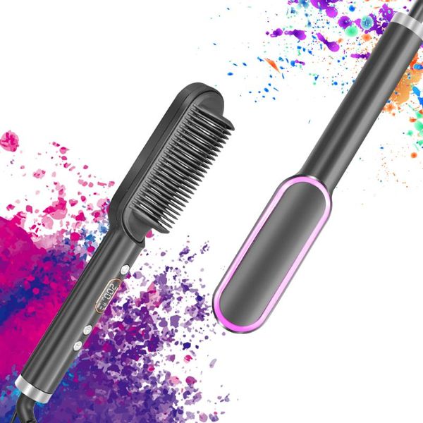 

electric hair brushes 2021 straightener tourmaline ceramic curler brush comb straighteners curling iron with lcd