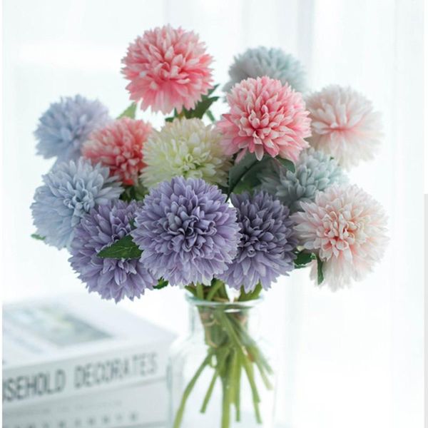 

3pcs/ pink silk rose artificial flowers peony bridal bouquet for wedding home diy decoration fake hydrangea crafts decorative & wreaths