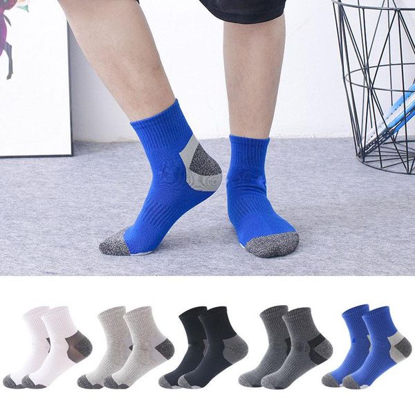 

cycling men's basketball running anti-slip socks man winter white cotton 100% short knee set for sports, Black