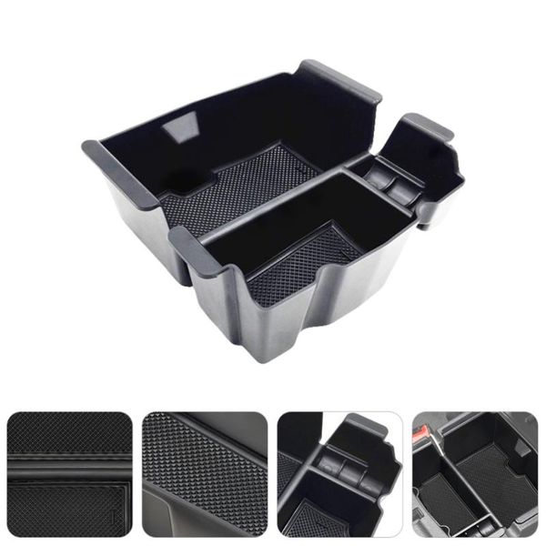 

car organizer center console tray central storage box with 2 silicone pads
