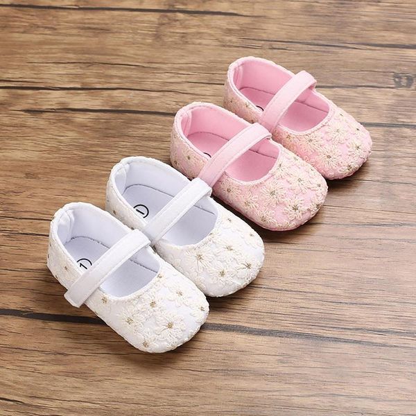 

first walkers born stylish comfortable practical multi-occasional infant girl soft sole flower embroidery non slip walking cotton sho