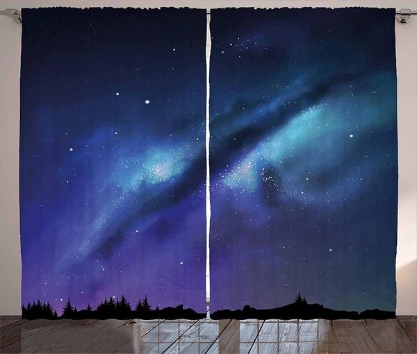 

curtain & drapes night curtains milky way nebula cluster galaxy fantastic cosmos constellation living room bedroom window