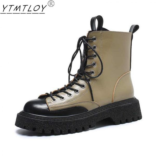 

boots women's 2022 autumn thick bottom side zipper motorcycle female british style fashion short tube, Black