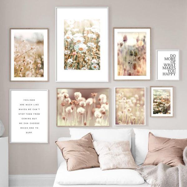 

paintings dandelion flower plant landscape wall art canvas painting nordic posters and prints pictures for living room bedroom decor