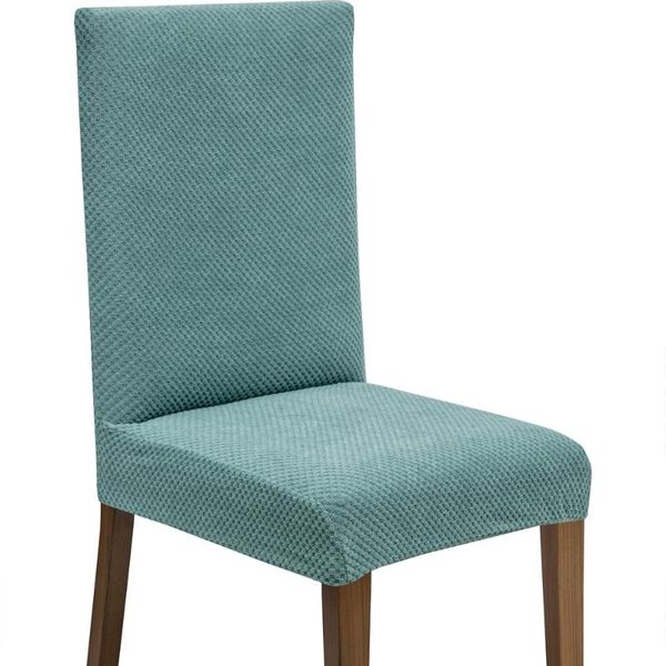 

pcs solid color turquoise lycra chair cover spandex stretch elastic soft protective case el kitchen dining room set covers