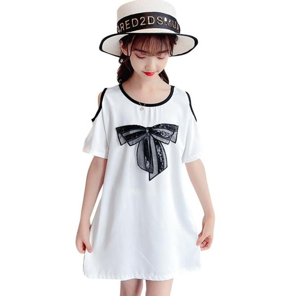 

girl's dresses dress girl big bow girls casual style party for children summer costume 6 8 10 12 14, Red;yellow