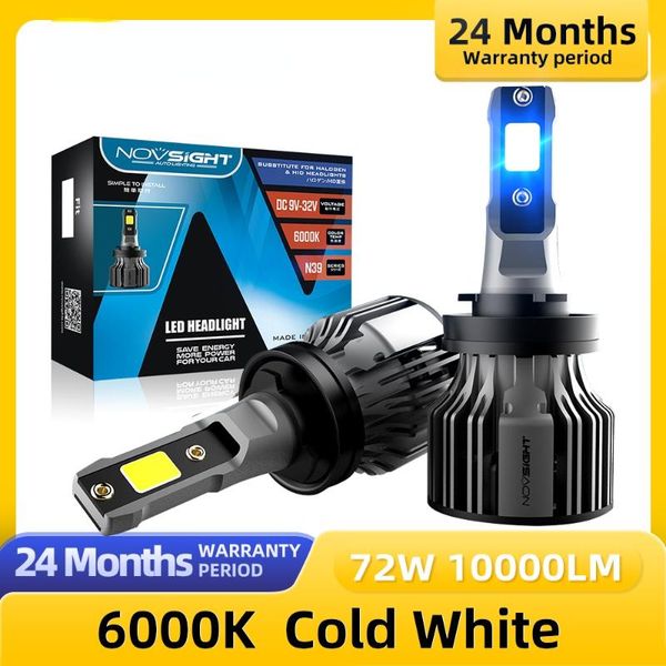 

car headlights h11 led lamps 6000k 72w 10000lm pair h4 h7 h1 h13 9005 9006 9004 h3 9007 9012 881 fog light replace bulb headlight