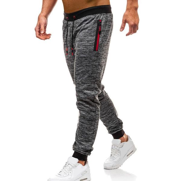 

men's pants 2021 high men long casual sports gym slim fit trousers running joggers sweatpants dsm, Black