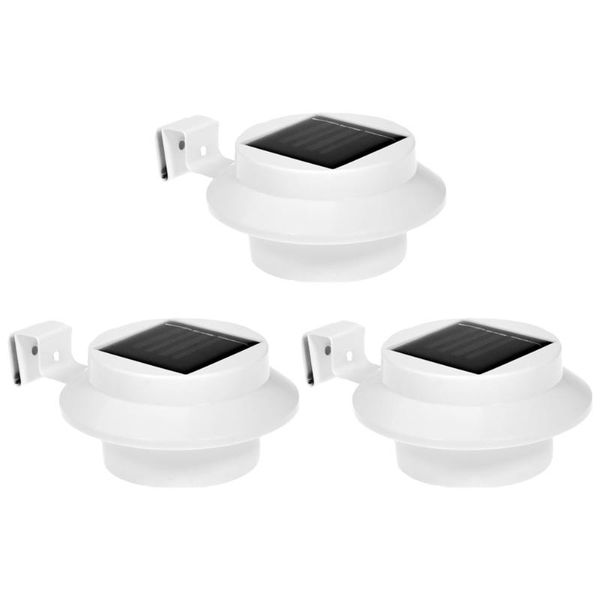 

wall lamp 3pcs waterproof fence lamps solar powered led gutter for garden patio