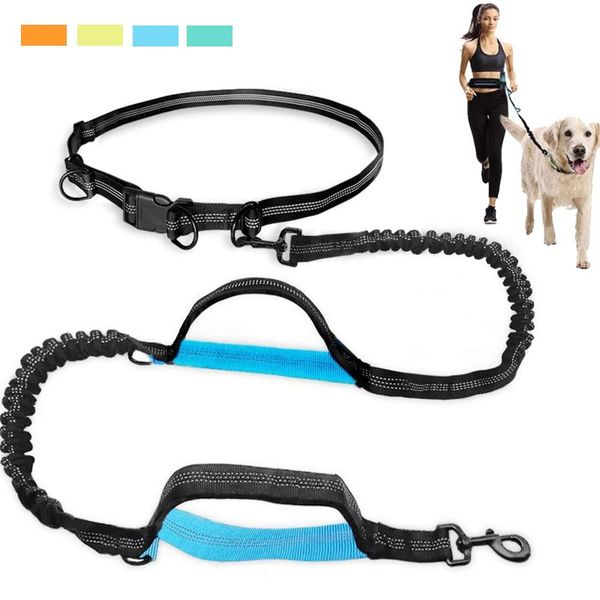 

dog collars & leashes dogs leash pet running belt elastic hands y jogging pull harness collar lead for supplies