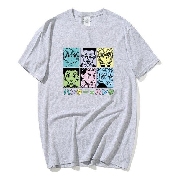 

men's t-shirts anime x t-shirt men cotton awesome tshirt o- neck short sleeved hisoka morow t shirt hxh tee harajuku streetswear, White;black