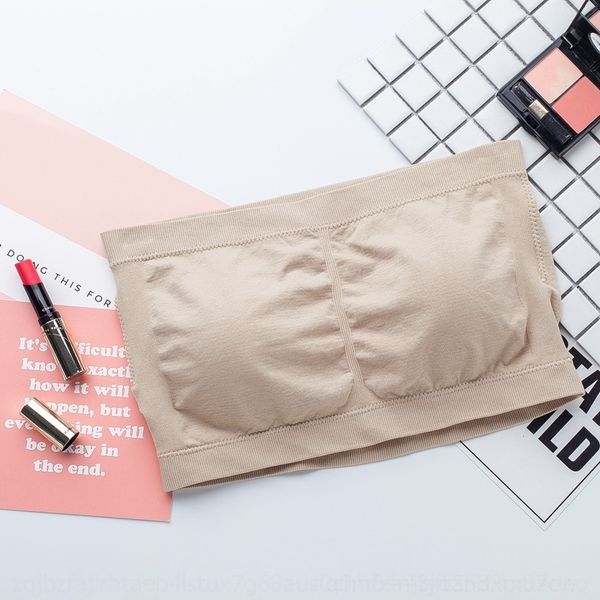 

fyiv one piece women's underwear anti gloss underwear shoulder shoulder strapdouble layer with padone word wrapped brasummer strapless, Red;black