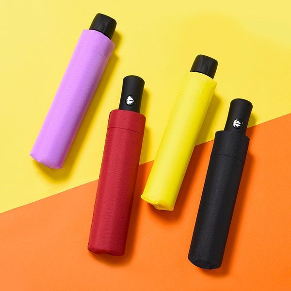 

umbrellas fashion automatic umbrella anti-uv 3 folding wind resistant auto rain women luxury big windproof men 8ribs parasol