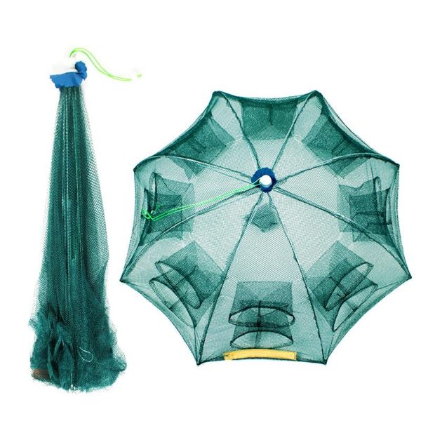 

portable hexagonal 20-hole automatic shrimp catcher with luminous bait fishing net fish small carp crab accessories