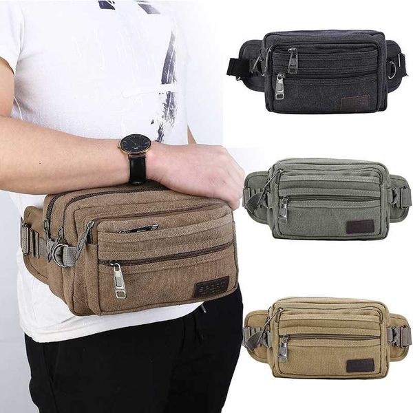 

outdoor bags sports waist bag mountaineering waterproof storage canvas riding tactical mobile phone