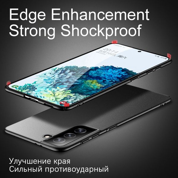 Ультра тонкие твердые случаи для Samsung Galaxy S20 FE S21 Примечание 20 9 8 10 S9 S8 Plus S10E Lite Matte Solid Color Back Cover