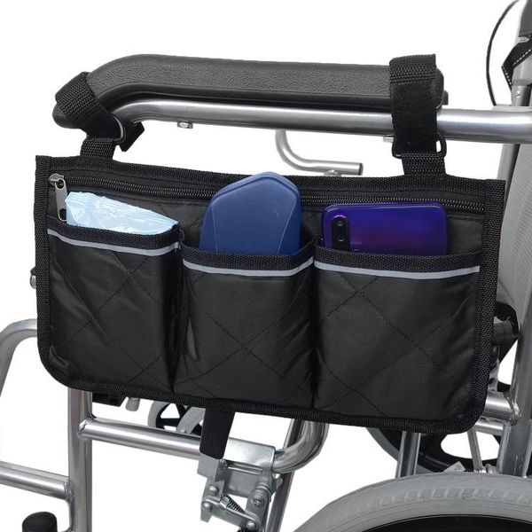 

storage bags wheelchair side armrests bag multi-color multi-pocket