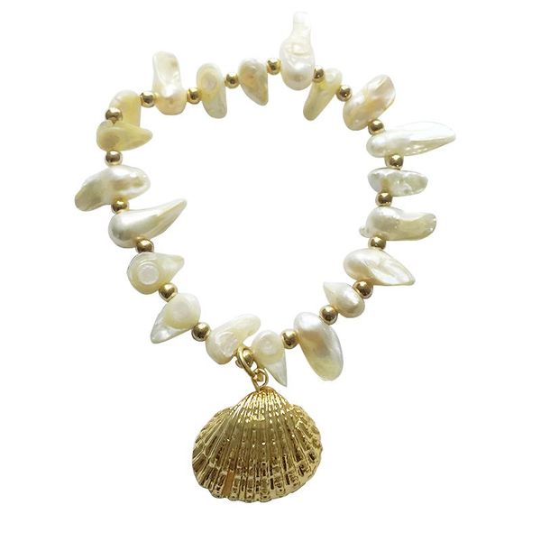 

charm bracelets cowrie shell for women boho fashion jewelry freshwater pearl bracelet armbanden voor vrouwen pulseras mujer bff, Golden;silver
