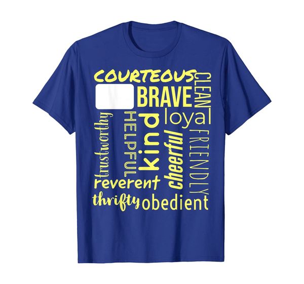 

scout law shirt for pack 268 with name tag, White;black
