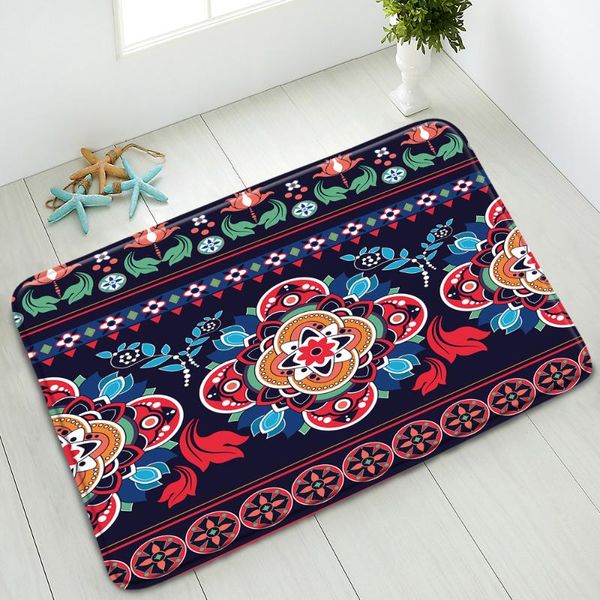 

bath mats bohemian mandala non-slip bathroom mat ethnic style flowers entrance doormat absorbent carpet washable indoor floor
