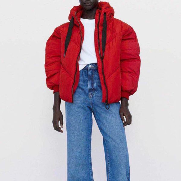 

winter women's jacket oversize warm hooded parkas coat casual solid zipper cotton outerwear female loose overcoats women coats 210419, Black