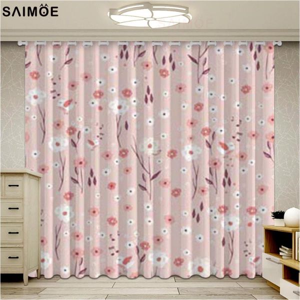 

curtain & drapes pastoral pink blackout curtains ultra-thin micro shading floral pattern for bedroom living room home decoration window drap