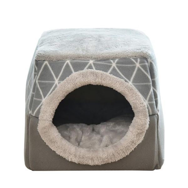 

cat beds & furniture 2 in 1 portable foldable anti slip windproof sleeping sofa house home relax winter warm soft dog indoor washable pet be
