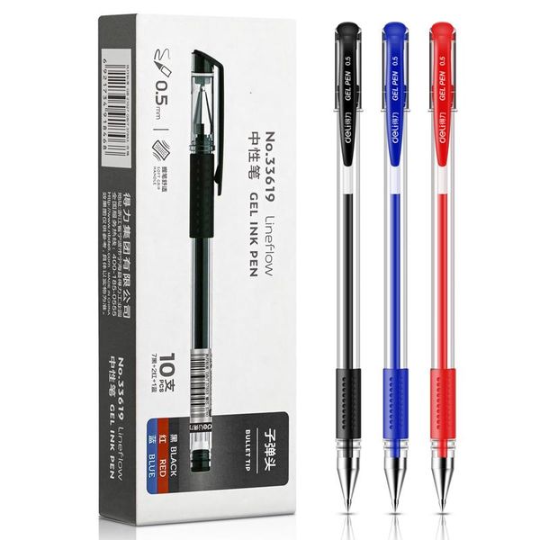 

gel pens retractable blue black red color smooth writing 0.5mm ink pen for office supplies stationery
