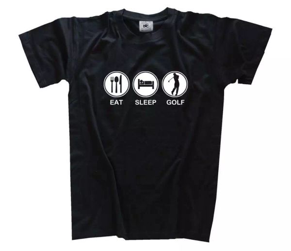 

eat sleep golf golfer ball sport golf course golf clubs t-shirt s-xxxl, White;black
