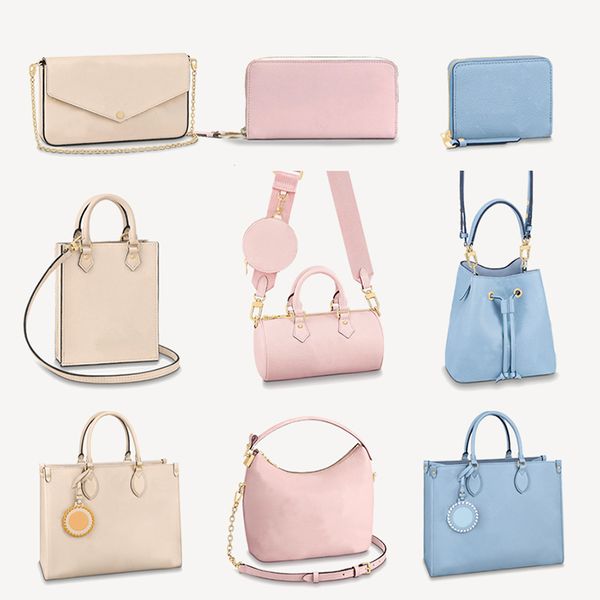 

luxurys designers bags onthego handbags flower gradient color series leather totes wallet woman shoulder bucket bag coin purse