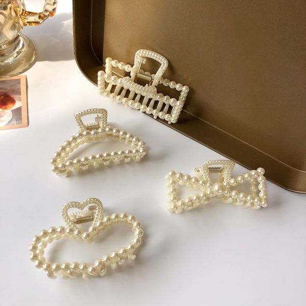 

hair clips & barrettes pearl hairpin, back head clip, accessories, headdress, high-end accessories wholesale women jewelry, Golden;silver