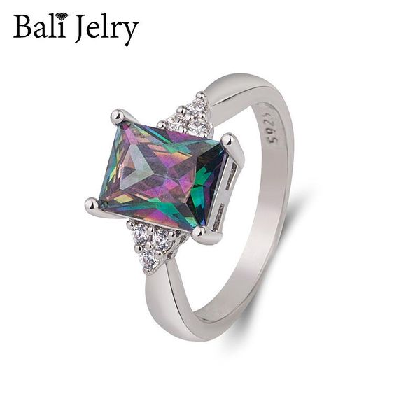 

cluster rings balijelry trendy 925 silver jewelry rectangle z gemstone ring for women wedding engagement party accessories wholesale, Golden;silver