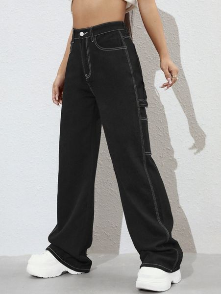 

high waist wide leg jeans n4qo#, Blue