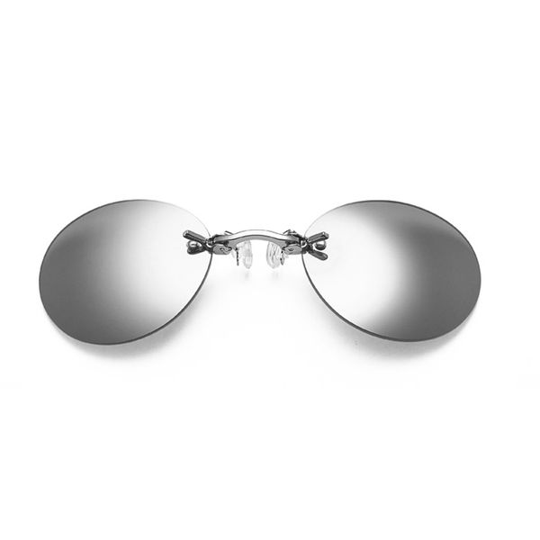 

rimless aimisuv round sunglasses men matrix morpheus men's classic clamp nose glasses mini frameless brand design glasses uv400, White;black