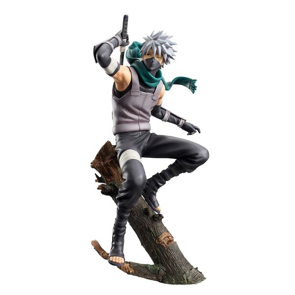 

chaoman anime naruto wood leaf white wolf 2 dark part kakashi hand made boxed model ornaments