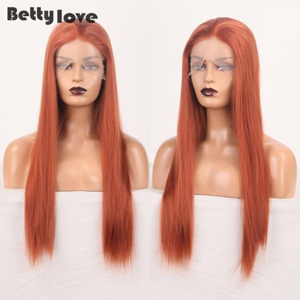 

synthetic wigs rongduoyi silky straight for women long lace front wig high temperature fiber orange hair cosplay, Black