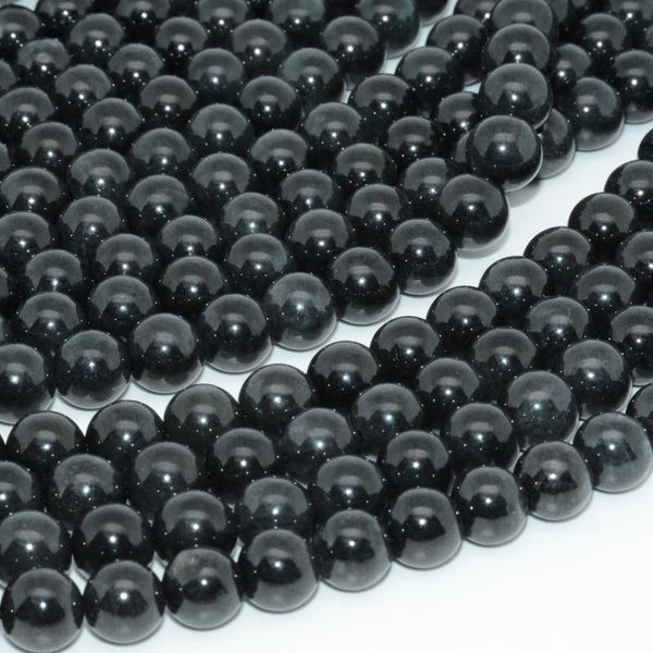 

other natural black burma jade / jadeite loose round beads 8mm