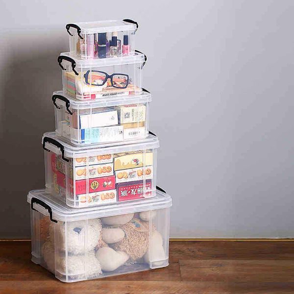 

clothing & wardrobe storage simple transparent plastic box student sundries cosmetics children's toy with lid household item