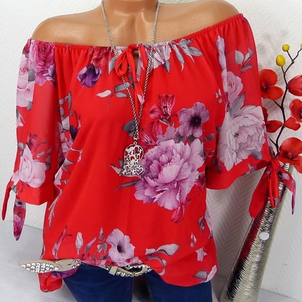 

slash neck print womens short sleeve black large size loose vogue elegant noble winter shirt for, White
