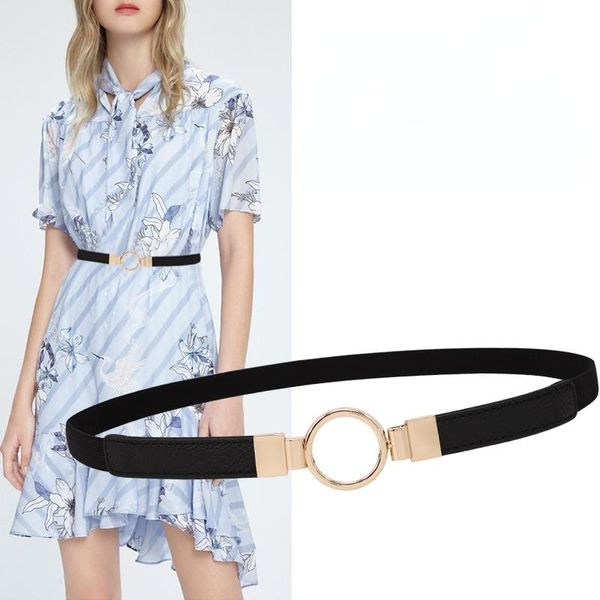 

belts thin belt dress waist women fashion simple joker decoration with skirt accessories elastic small in summer, Black;brown