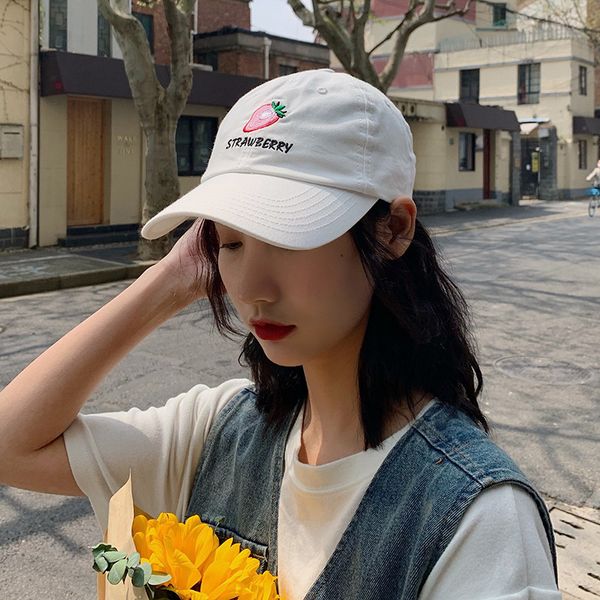 

net red ins tide brand cap cute strawberry letter baseball cap korean tide versatile sunscreen cap children, Blue;gray