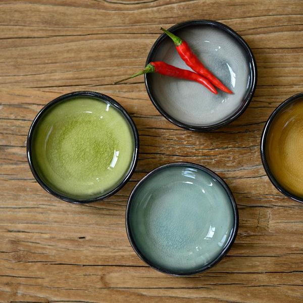 

bowls ice crack pattern dishes sauce tray ceramic