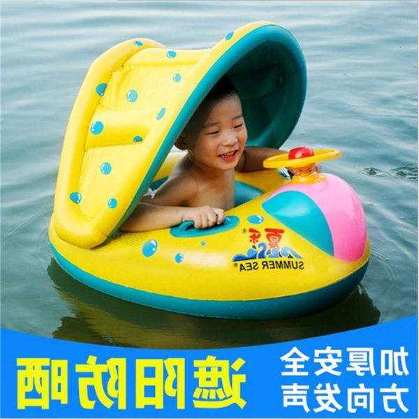 

swimming ring straight boat baby children inflatable swimming circle sunshade yacht