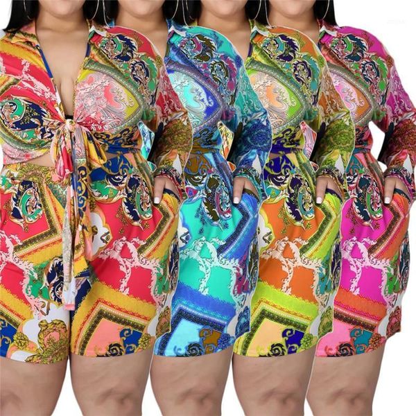 

plus size tracksuits 2021 sets two piece set women wholesale print shirts crop and shorts elastic waist casual streetwear drop, Black