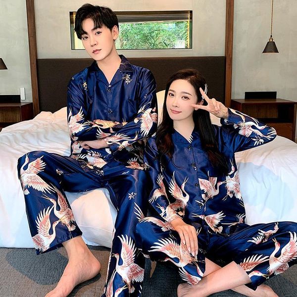 

silk pajamas couple pyjama womens sleepwears suit satin lace set pijama lovers night men amp women casual home clothing nightwear, Black;red